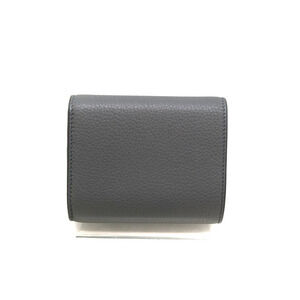Celine Function Folded Gray Leather Compact Multi Wallet